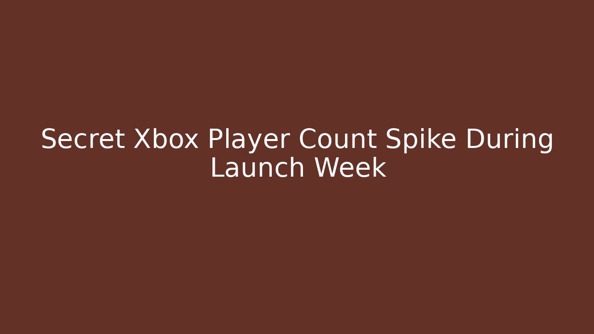 Secret Xbox Player Count Spike During Launch Week