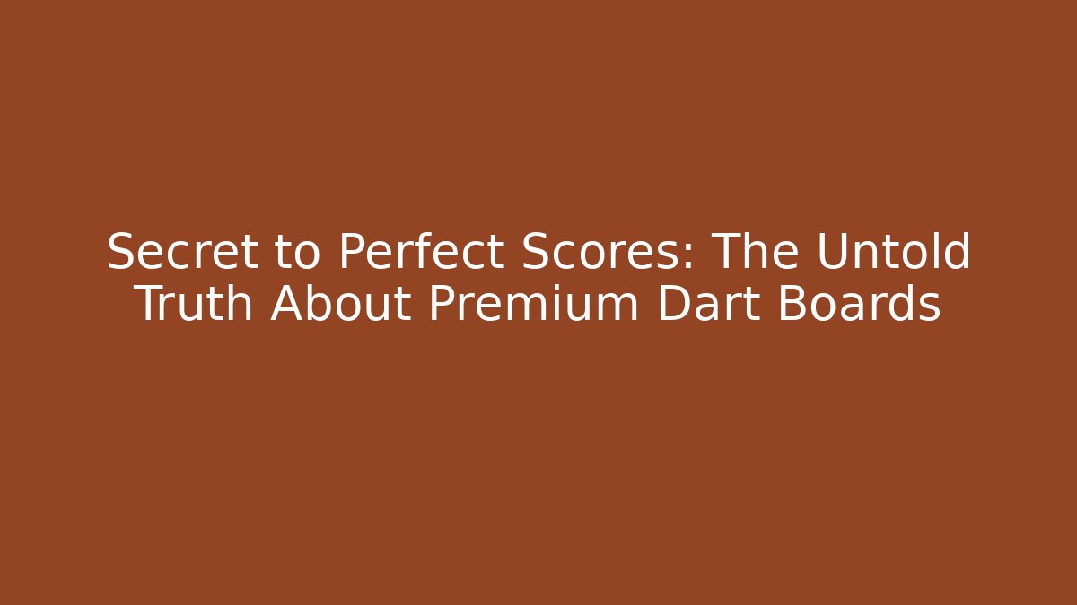 Secret to Perfect Scores: The Untold Truth About Premium Dart Boards