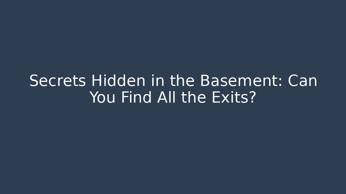Secrets Hidden in the Basement: Can You Find All the Exits?