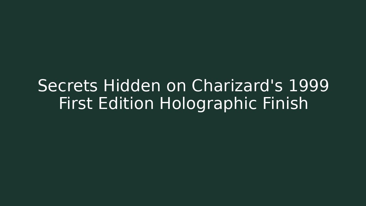 Secrets Hidden on Charizard's 1999 First Edition Holographic Finish