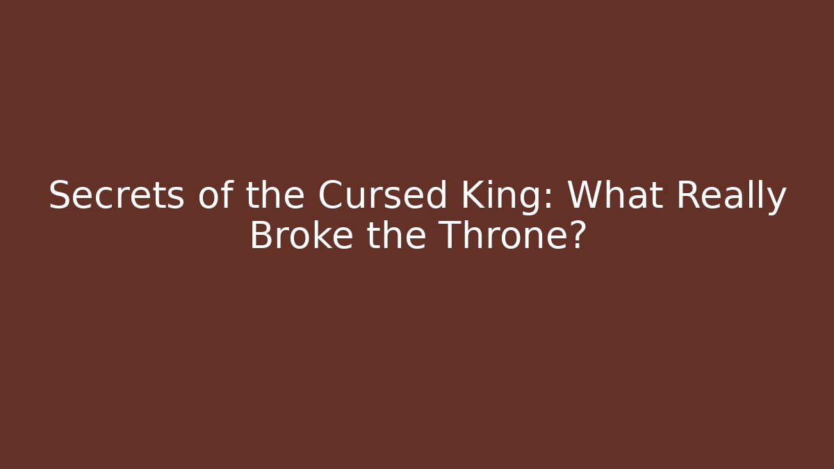 Secrets of the Cursed King: What Really Broke the Throne?