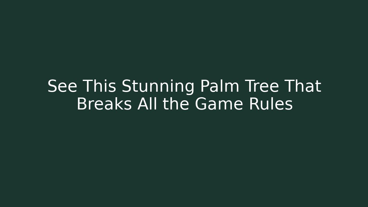 See This Stunning Palm Tree That Breaks All the Game Rules