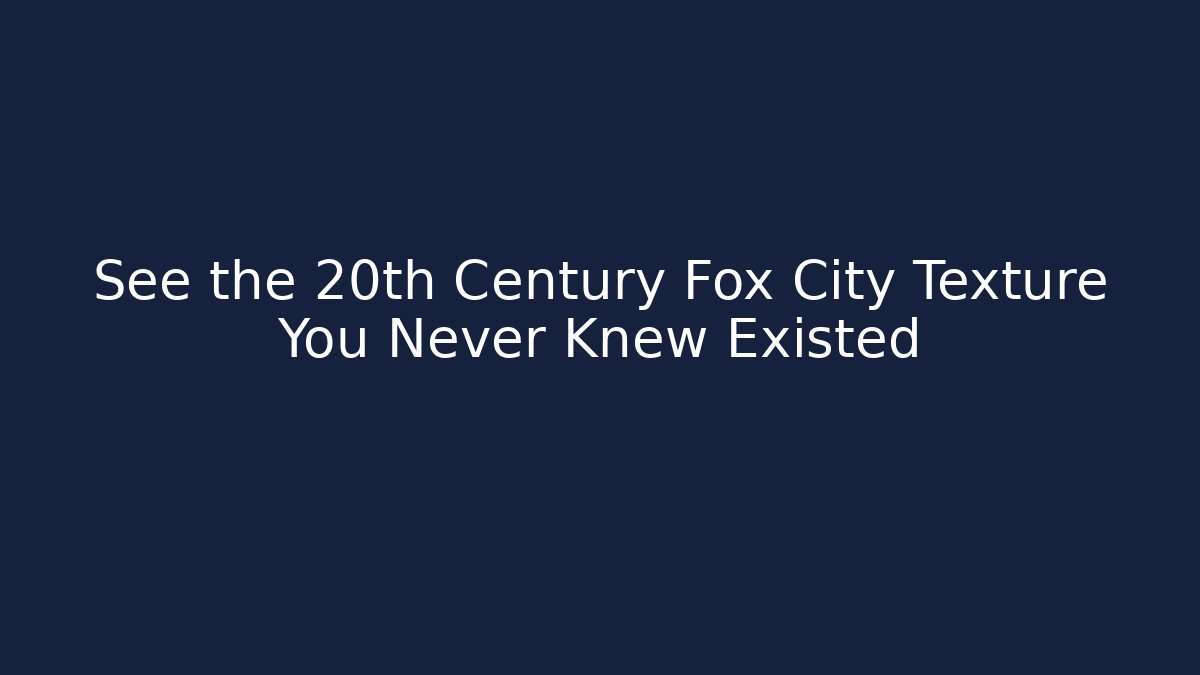 See the 20th Century Fox City Texture You Never Knew Existed