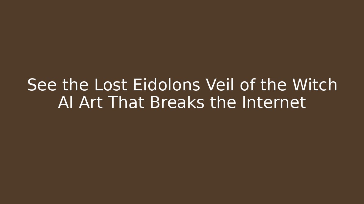 See the Lost Eidolons Veil of the Witch AI Art That Breaks the Internet