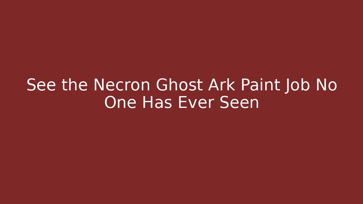 See the Necron Ghost Ark Paint Job No One Has Ever Seen