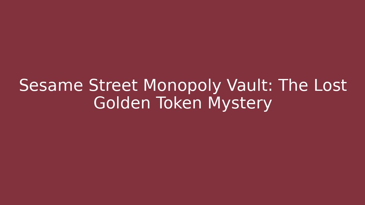 Sesame Street Monopoly Vault: The Lost Golden Token Mystery
