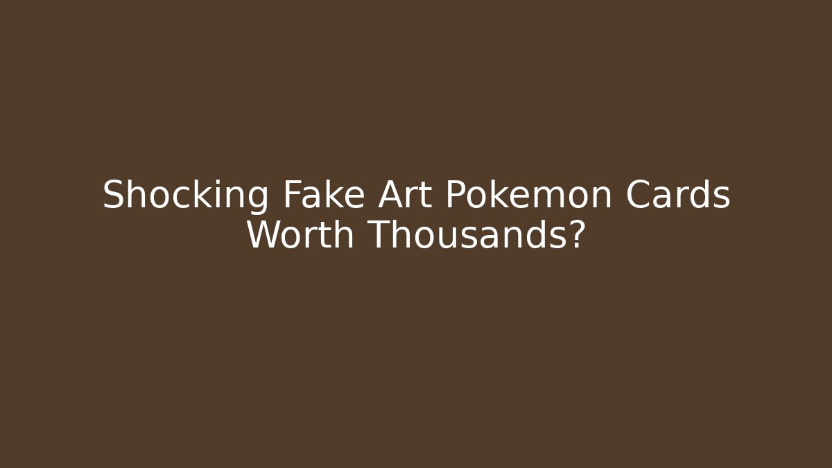 Shocking Fake Art Pokémon Cards Worth Thousands? - Create More Assets