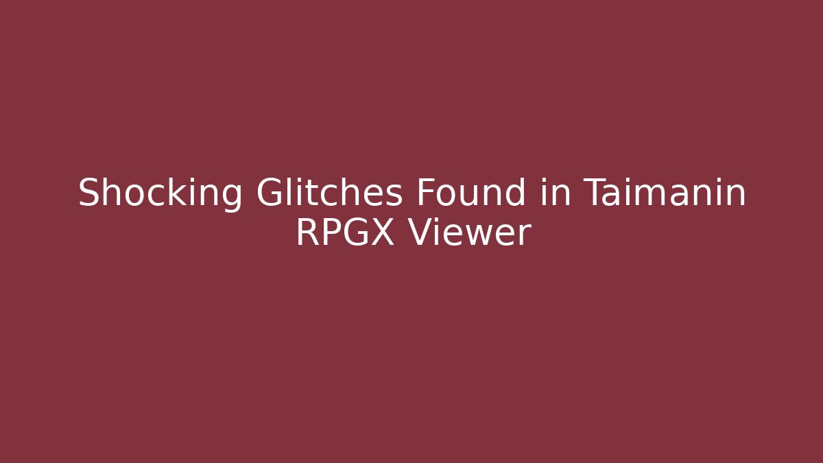 Shocking Glitches Found in Taimanin RPGX Viewer