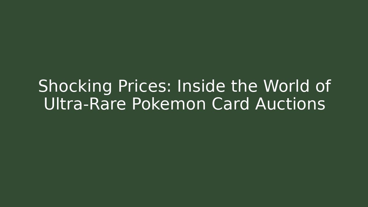 Shocking Prices: Inside the World of Ultra-Rare Pokémon Card Auctions