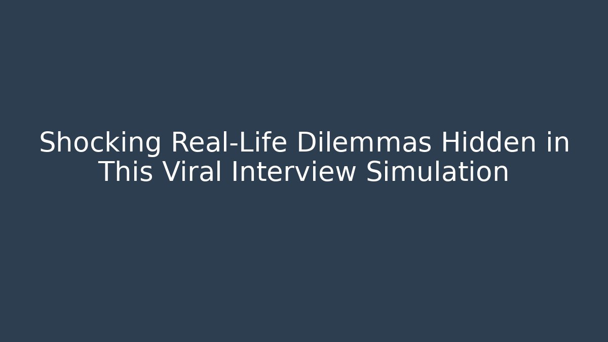 Shocking Real-Life Dilemmas Hidden in This Viral Interview Simulation