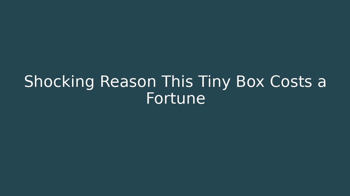 Shocking Reason This Tiny Box Costs a Fortune