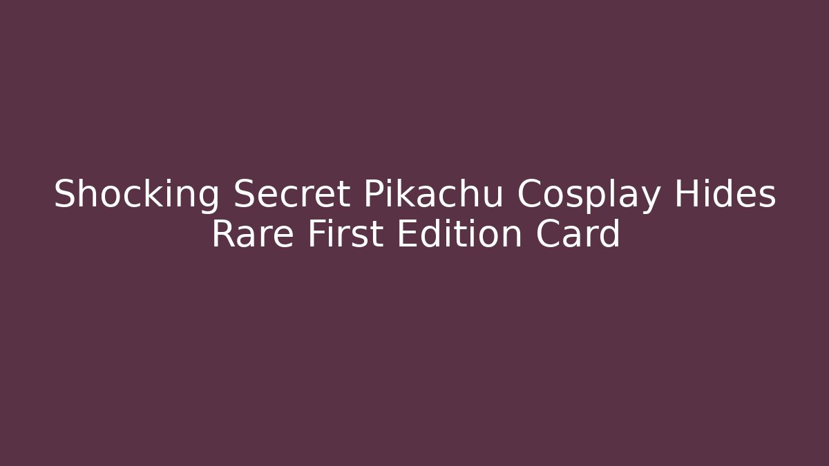 Shocking Secret Pikachu Cosplay Hides Rare First Edition Card
