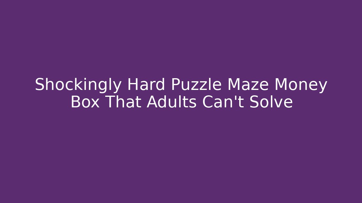 Shockingly Hard Puzzle Maze Money Box That Adults Can't Solve