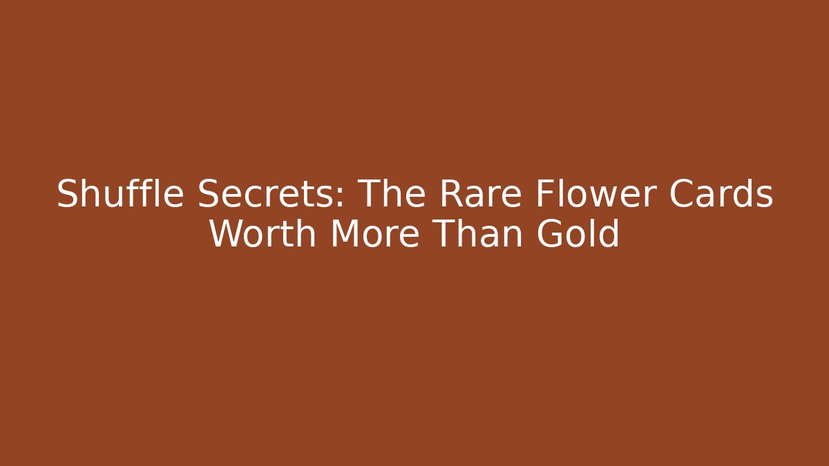 Shuffle Secrets: The Rare Flower Cards Worth More Than Gold
