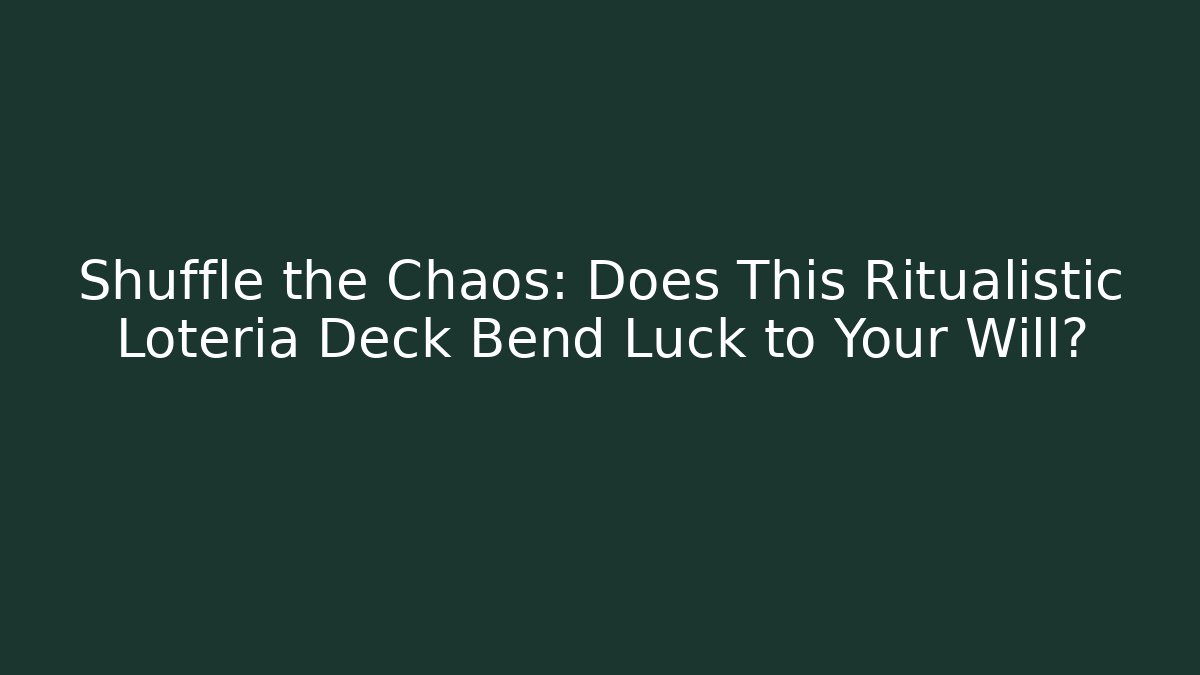Shuffle the Chaos: Does This Ritualistic Loteria Deck Bend Luck to Your Will?