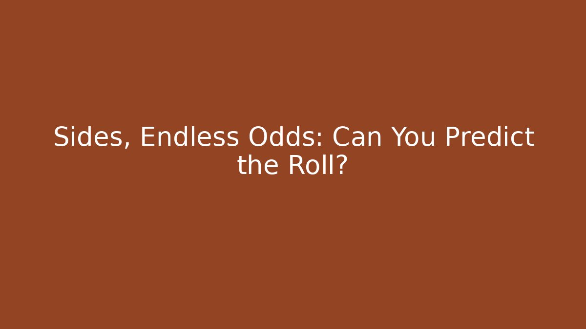 Sides, Endless Odds: Can You Predict the Roll? - Create More Assets