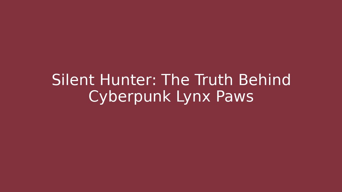 Silent Hunter: The Truth Behind Cyberpunk Lynx Paws