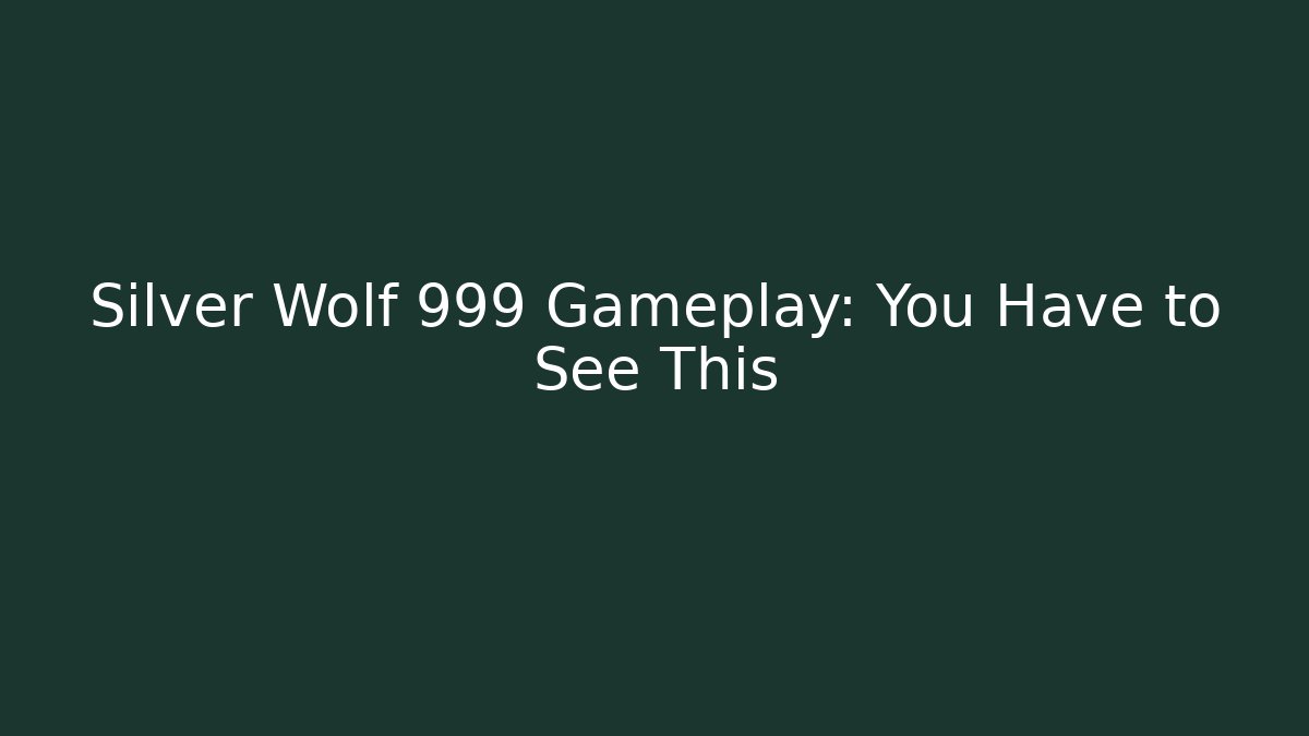Silver Wolf 999 Gameplay: You Have to See This