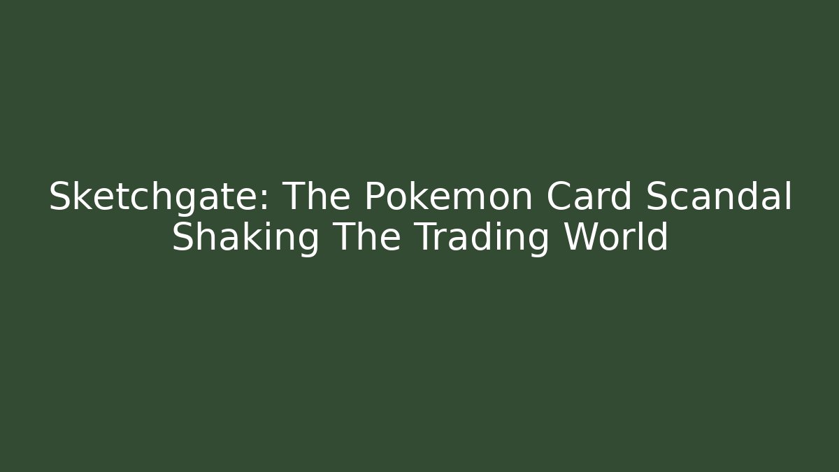 Sketchgate: The Pokemon Card Scandal Shaking The Trading World