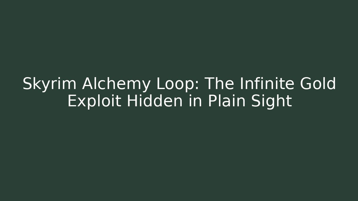 Skyrim Alchemy Loop: The Infinite Gold Exploit Hidden in Plain Sight