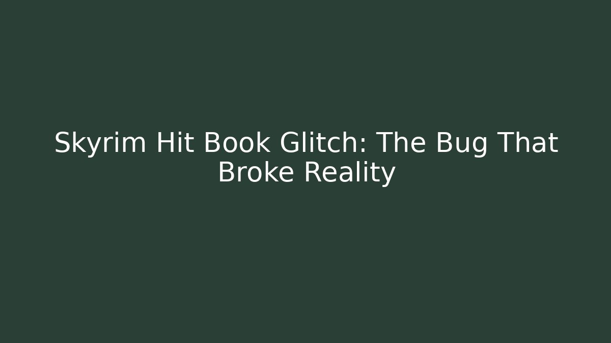 Skyrim Hit Book Glitch: The Bug That Broke Reality - Create More Assets