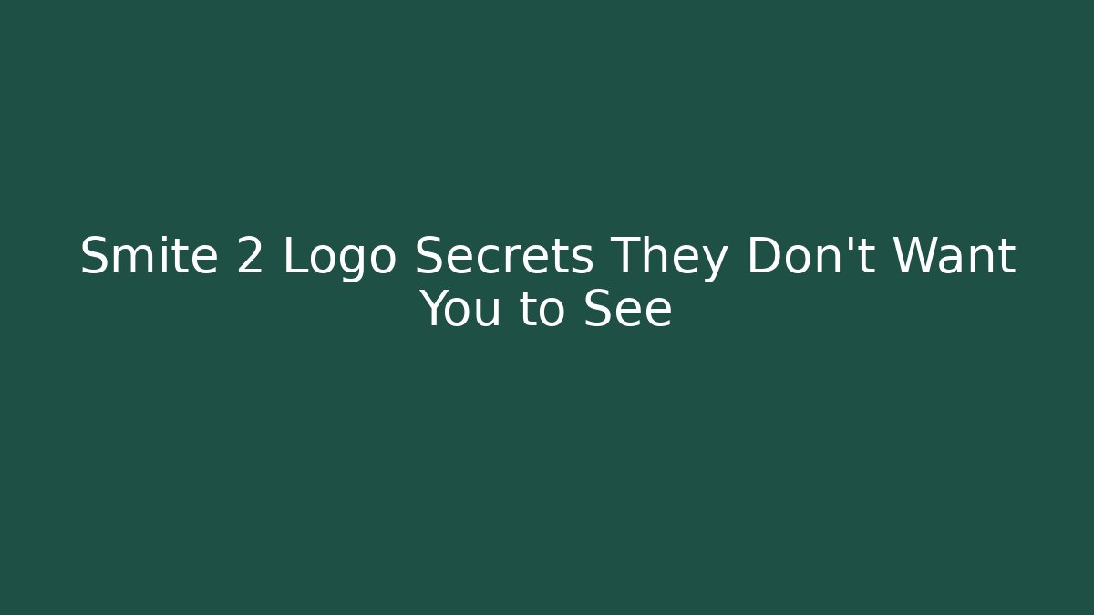 Smite 2 Logo Secrets They Don't Want You to See