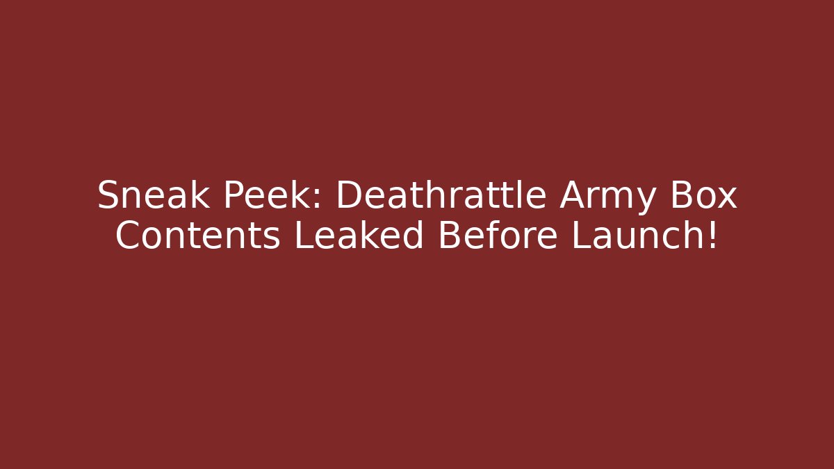 Sneak Peek: Deathrattle Army Box Contents Leaked Before Launch!