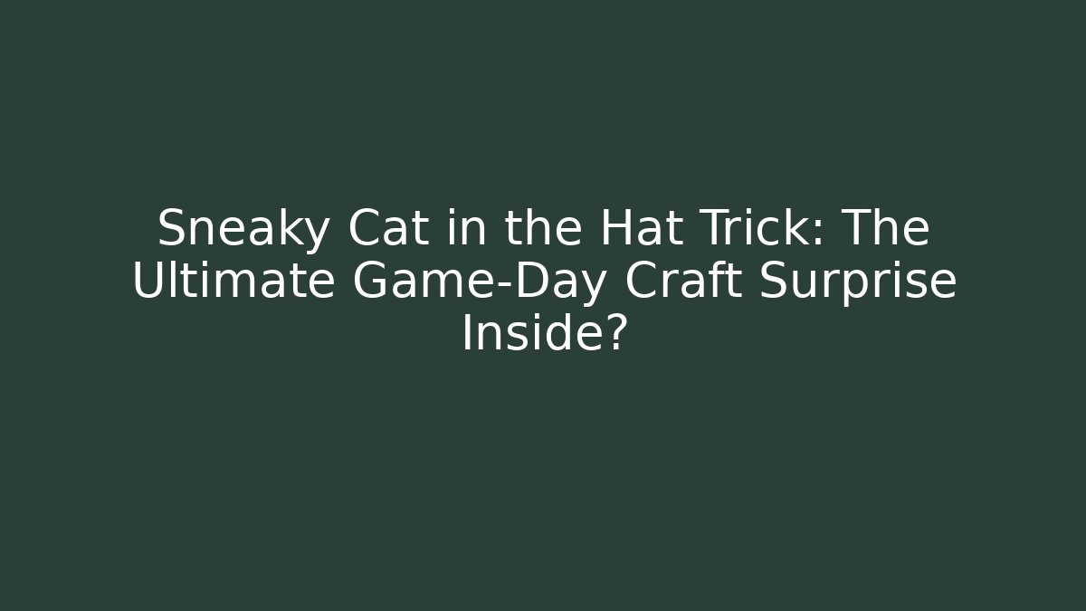 Sneaky Cat in the Hat Trick: The Ultimate Game-Day Craft Surprise Inside?