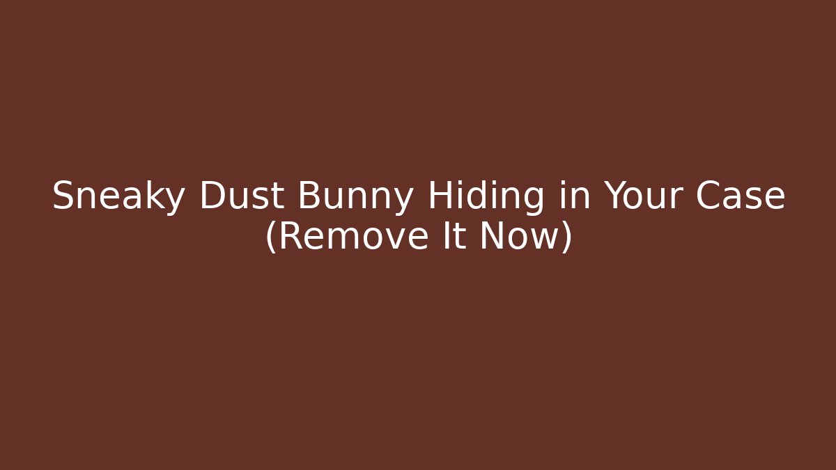 Sneaky Dust Bunny Hiding in Your Case (Remove It Now)