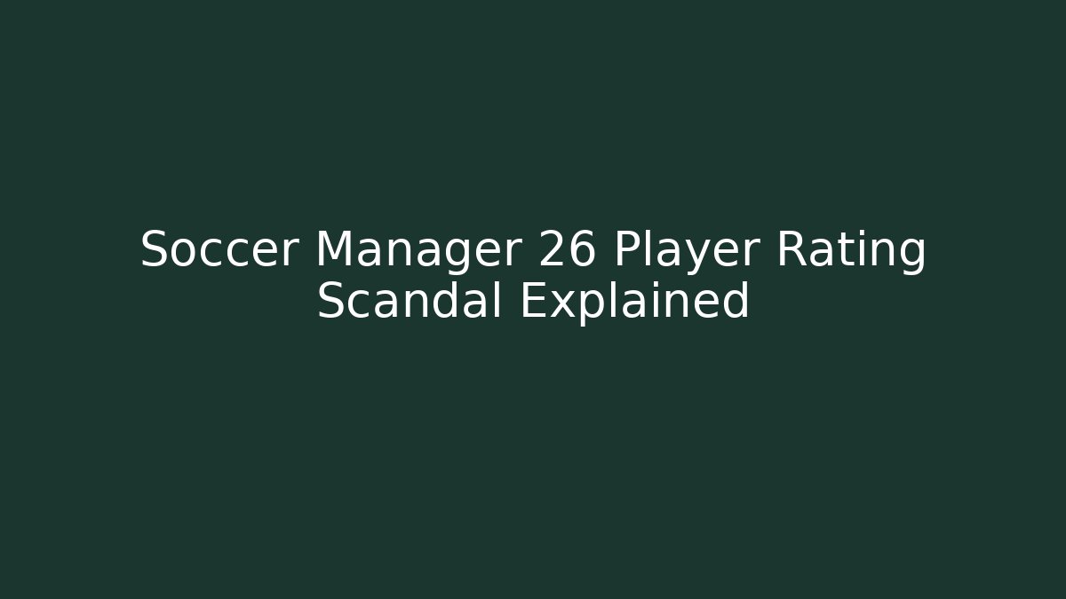 Soccer Manager 26 Player Rating Scandal Explained - Create More Assets
