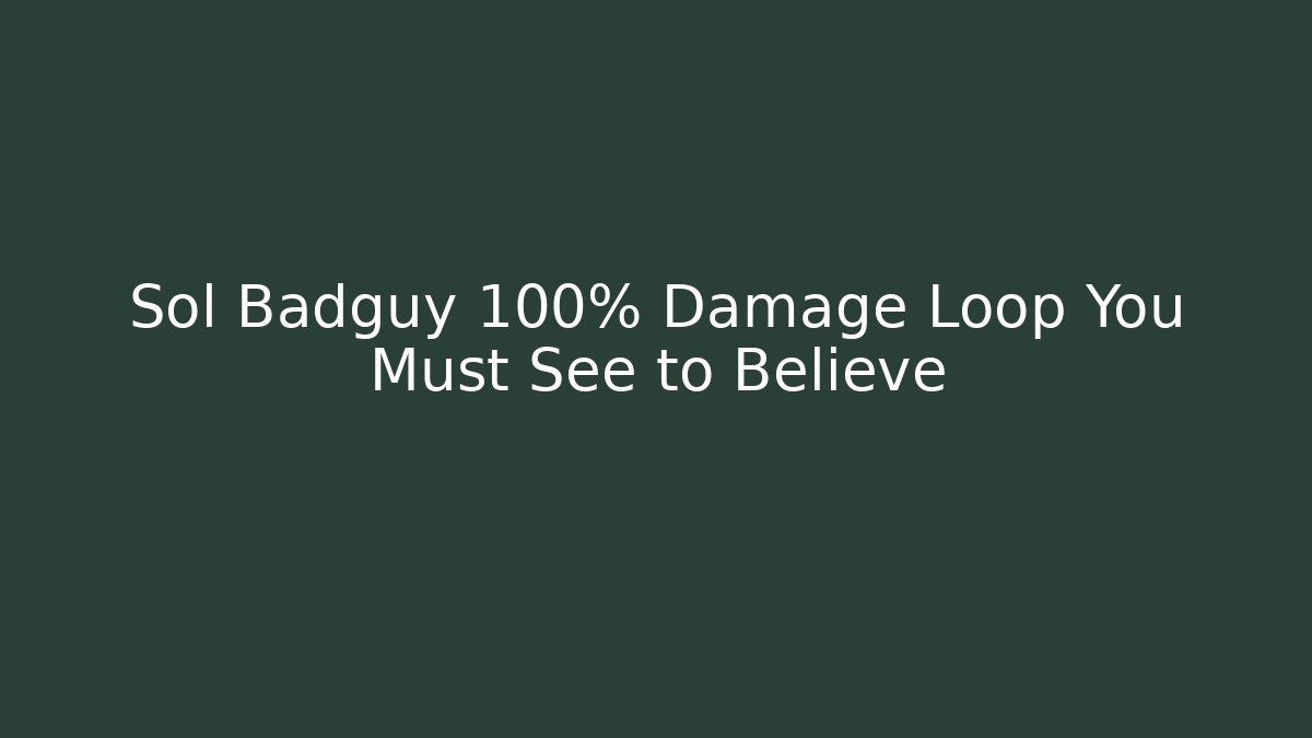 Sol Badguy 100% Damage Loop You Must See to Believe