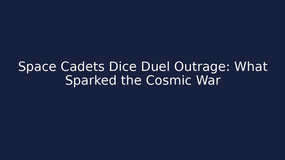 Space Cadets Dice Duel Outrage: What Sparked the Cosmic War