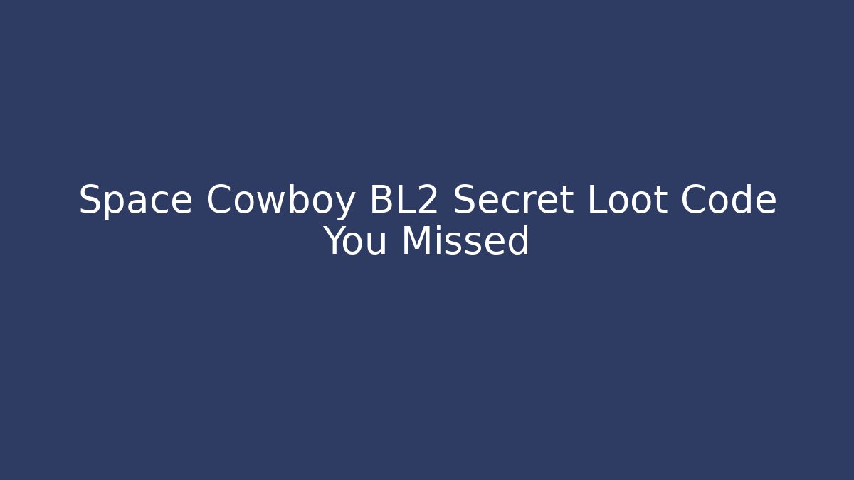 Space Cowboy BL2 Secret Loot Code You Missed