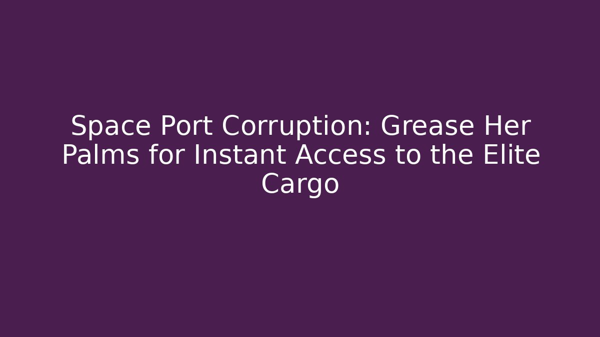 Space Port Corruption: Grease Her Palms for Instant Access to the Elite Cargo