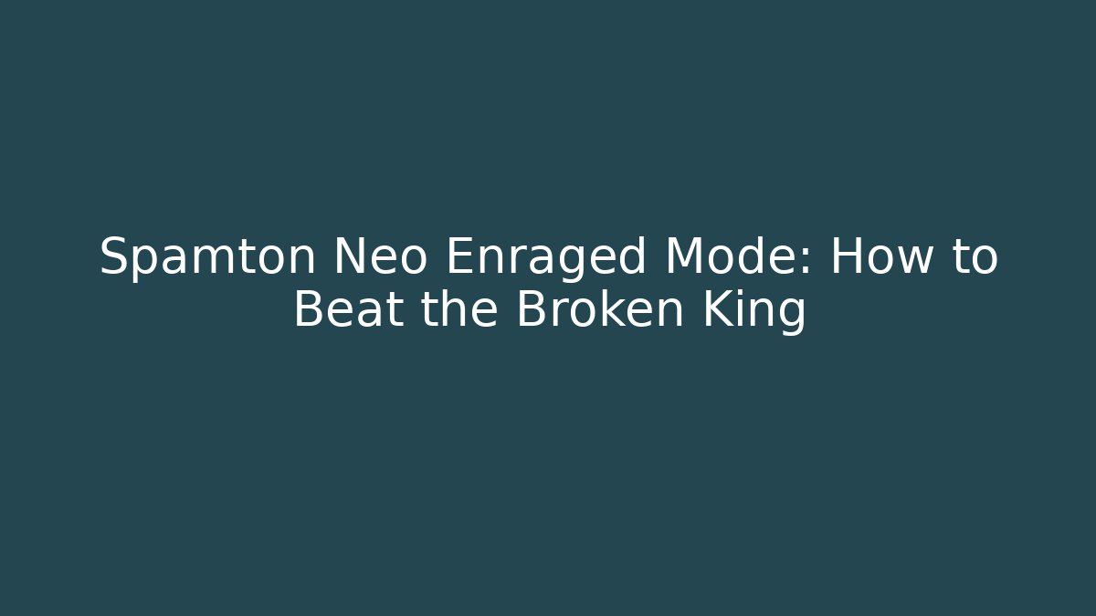 Spamton Neo Enraged Mode: How to Beat the Broken King