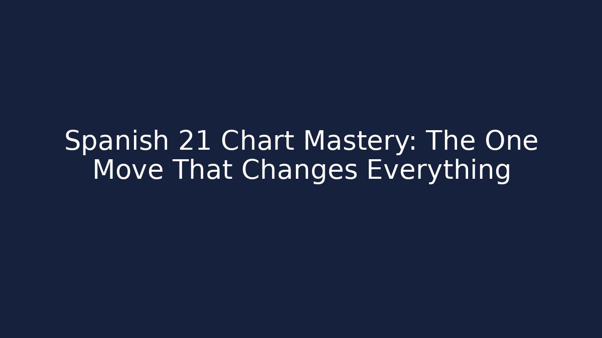 Spanish 21 Chart Mastery: The One Move That Changes Everything - Create More Assets