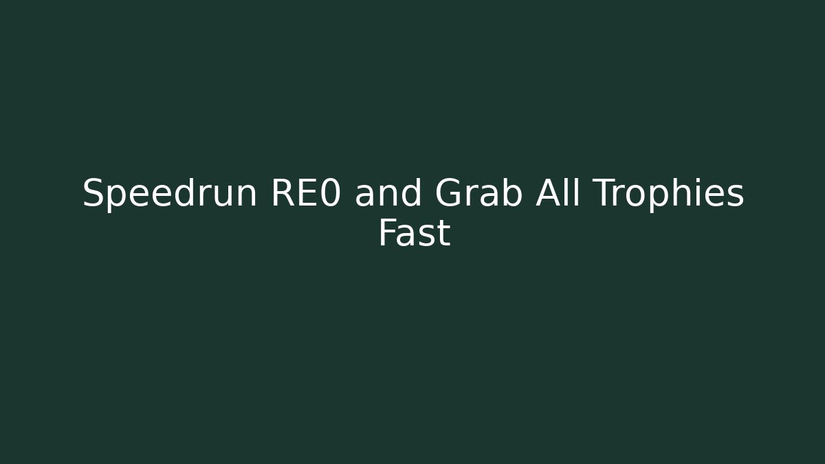 Speedrun RE0 and Grab All Trophies Fast