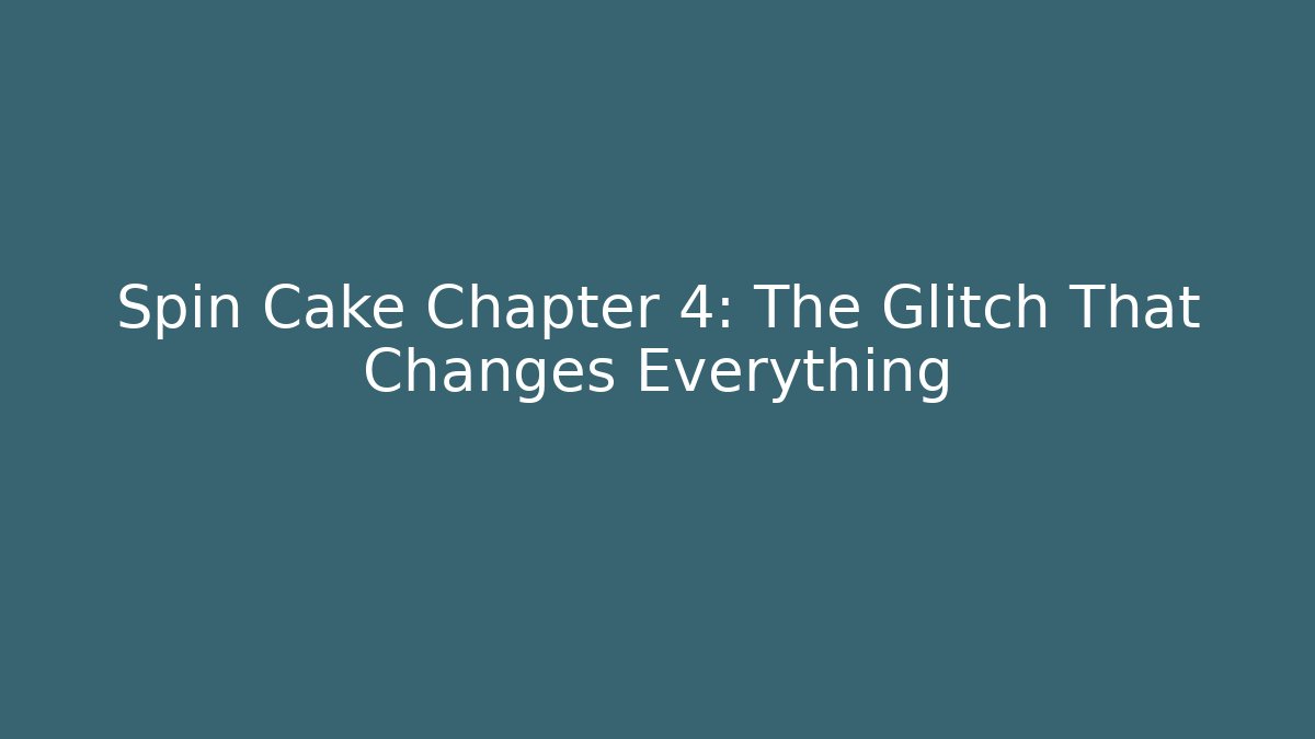 Spin Cake Chapter 4: The Glitch That Changes Everything - Create More Assets