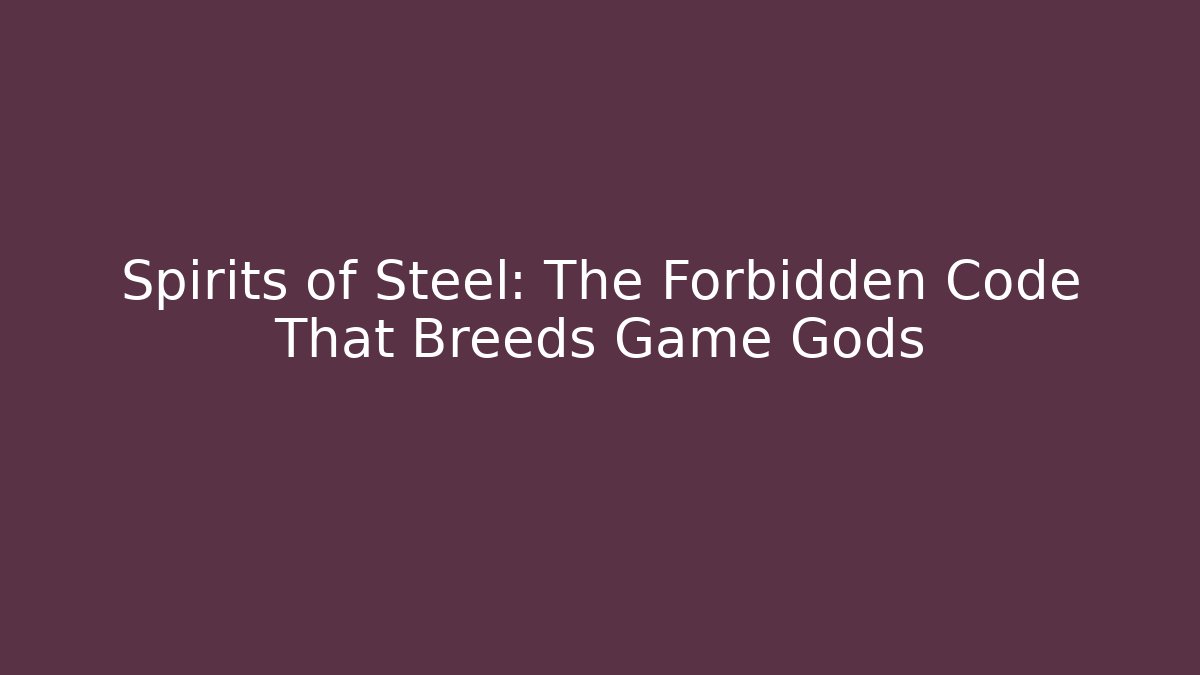Spirits of Steel: The Forbidden Code That Breeds Game Gods