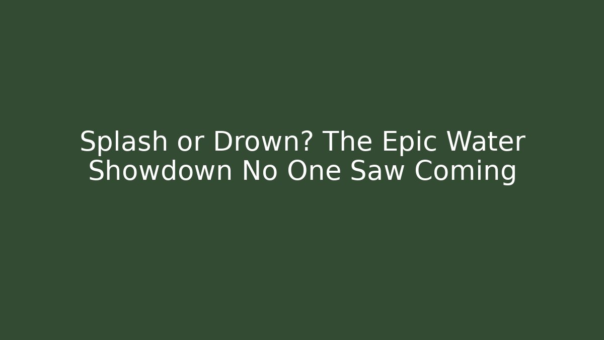 Splash or Drown? The Epic Water Showdown No One Saw Coming