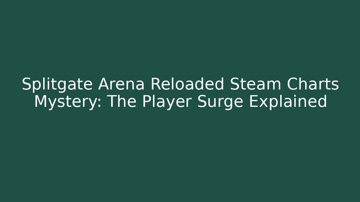 Splitgate Arena Reloaded Steam Charts Mystery: The Player Surge Explained