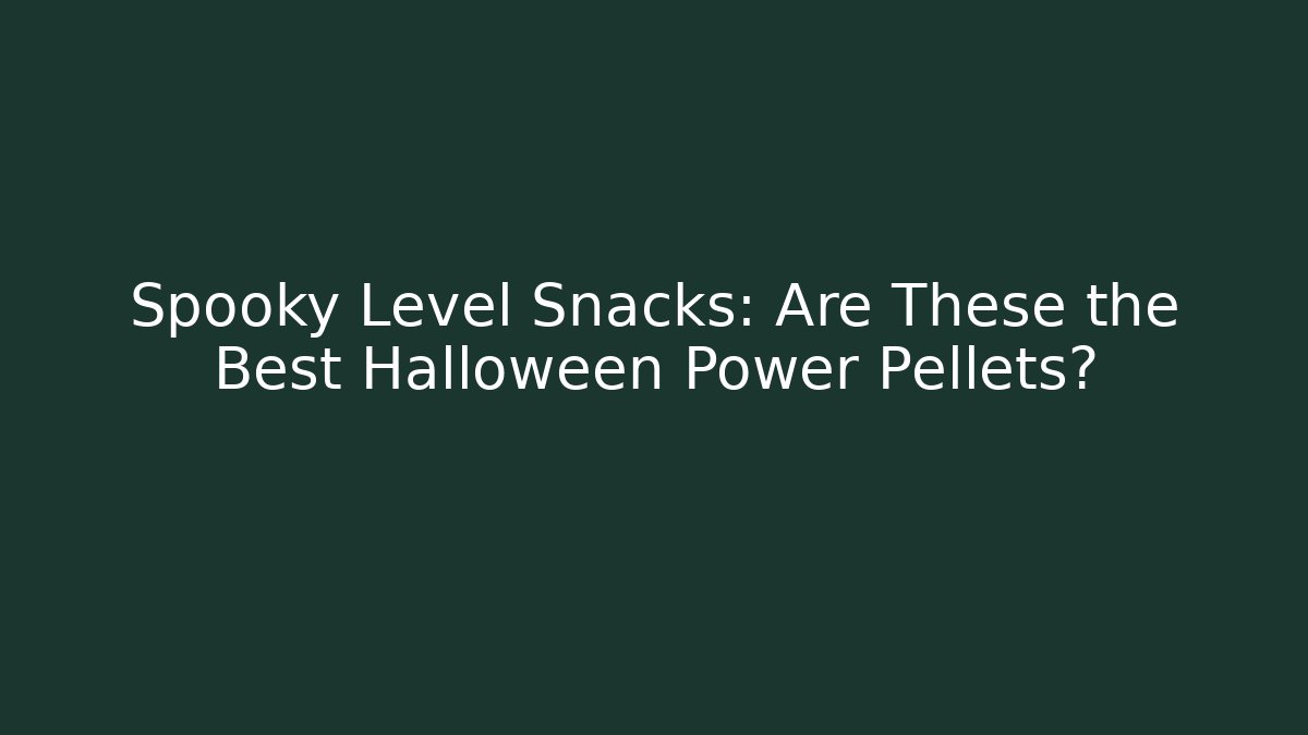 Spooky Level Snacks: Are These the Best Halloween Power Pellets?