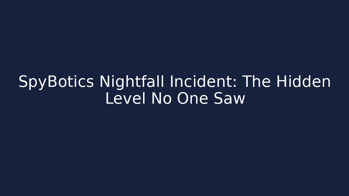 SpyBotics Nightfall Incident: The Hidden Level No One Saw