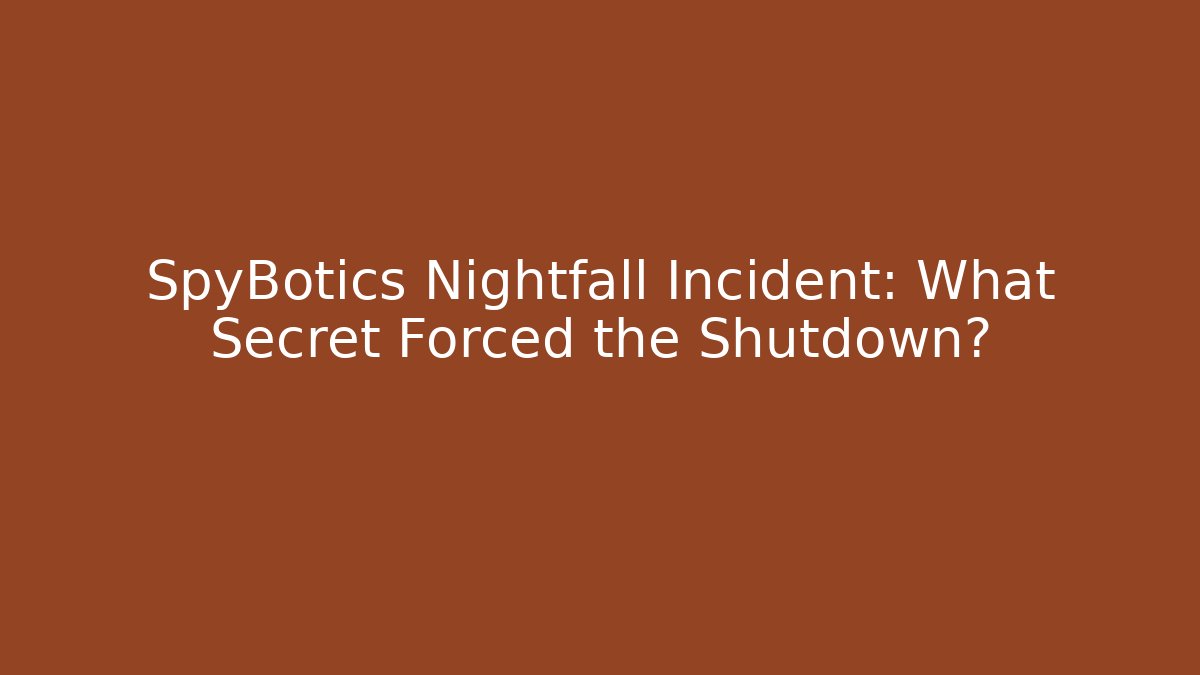SpyBotics Nightfall Incident: What Secret Forced the Shutdown?