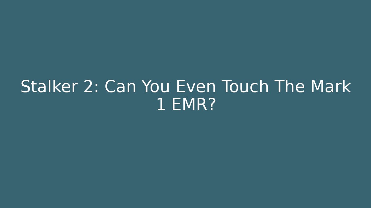 Stalker 2: Can You Even Touch The Mark 1 EMR?