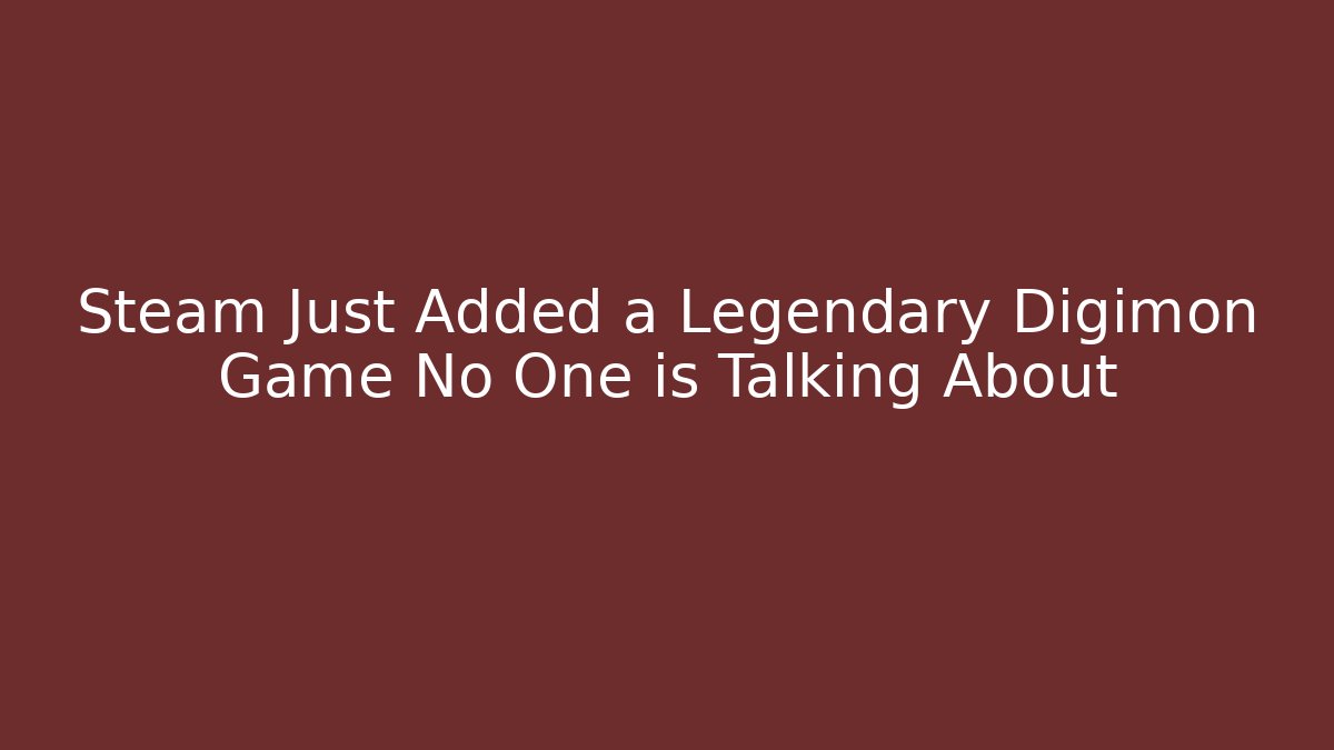 Steam Just Added a Legendary Digimon Game No One is Talking About