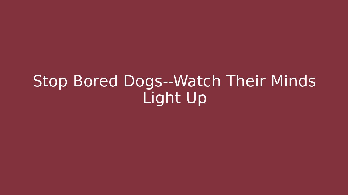 Stop Bored Dogs—Watch Their Minds Light Up - Create More Assets