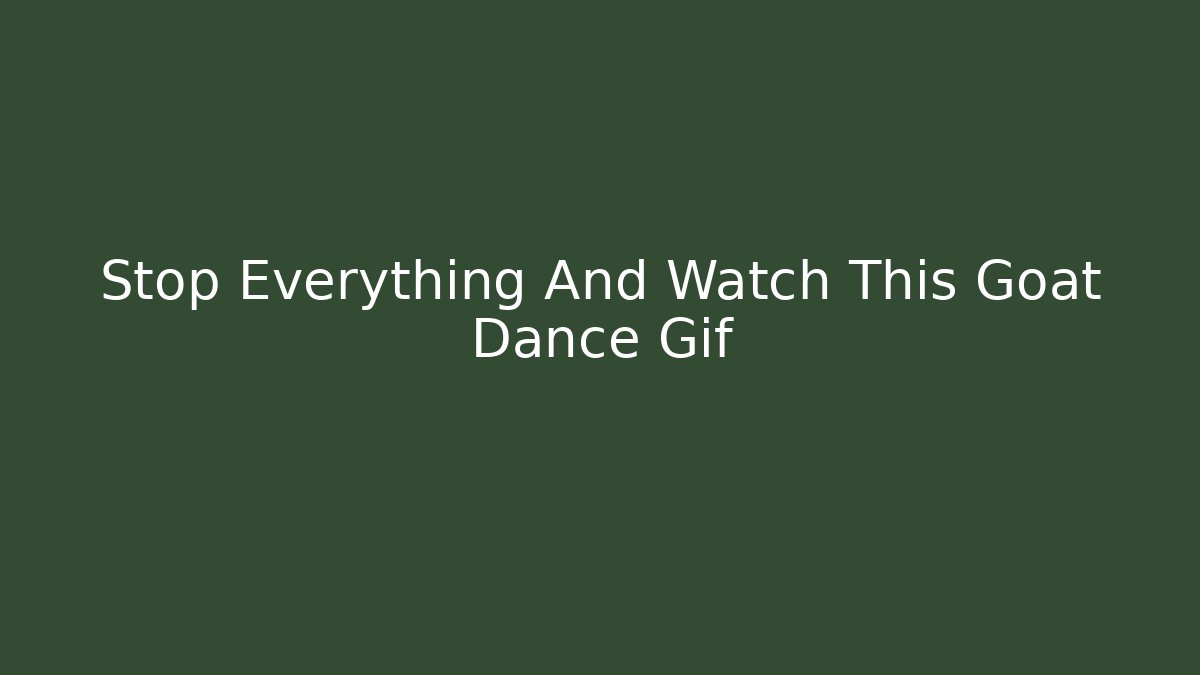 Stop Everything And Watch This Goat Dance Gif
