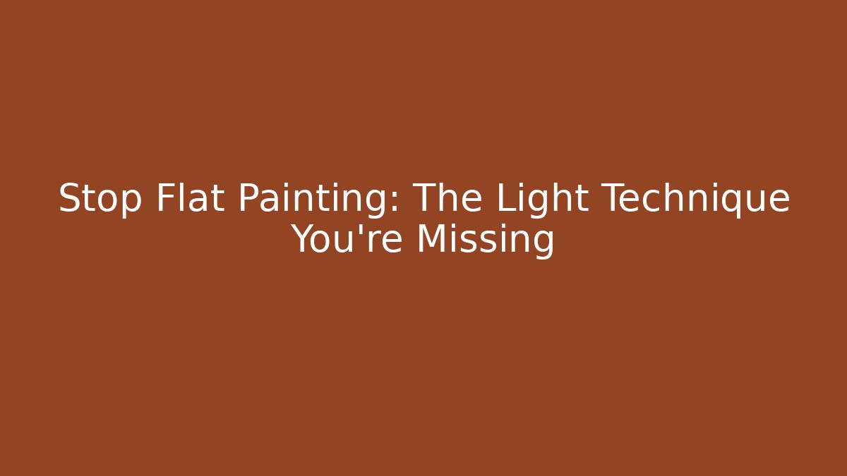 Stop Flat Painting: The Light Technique You’re Missing