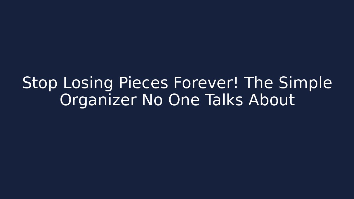 Stop Losing Pieces Forever! The Simple Organizer No One Talks About